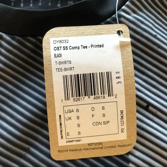 3/$25 Reebok One Series Training Compression Tee Size S - Picture 4 of 8